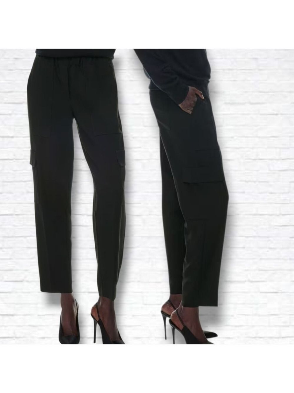 Aritzia Babaton "Titan" Black Mid-rise Cargo Pants Size 12